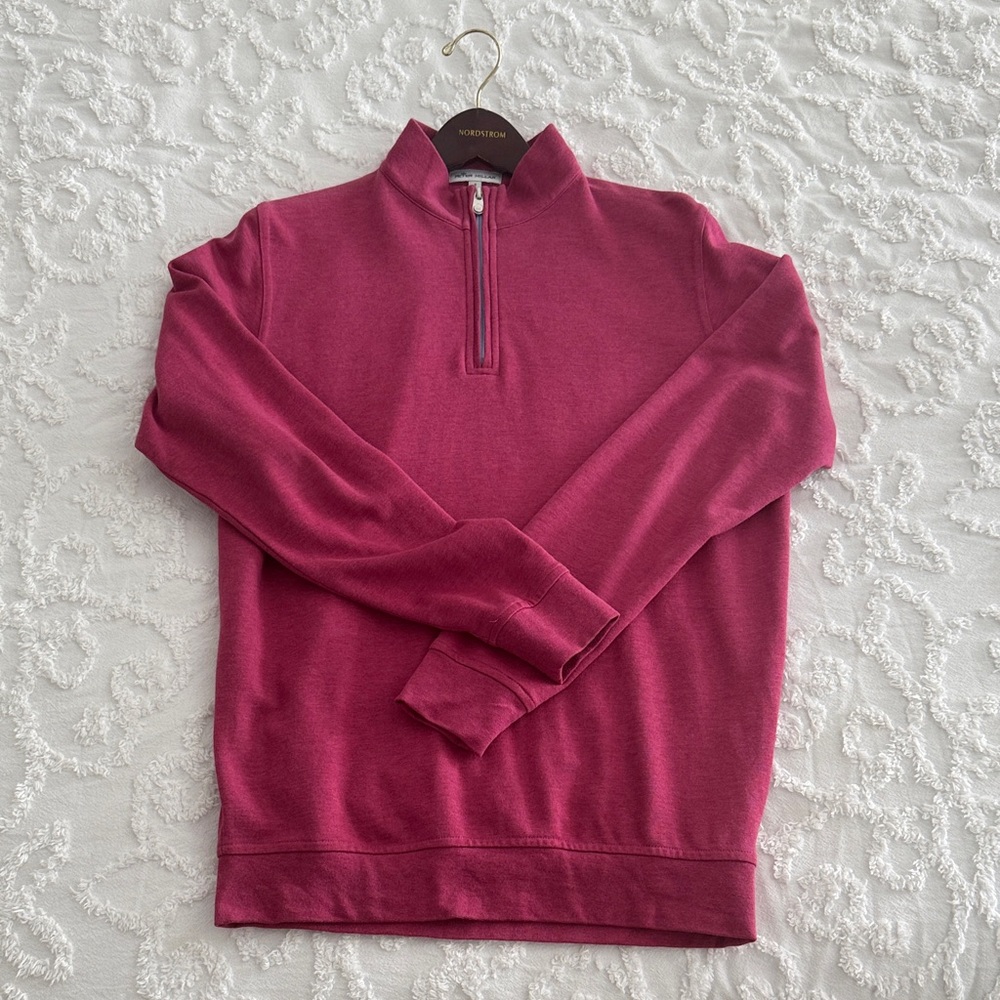 Peter Millar Fuchsia Quarter-Zip Sweatshirt